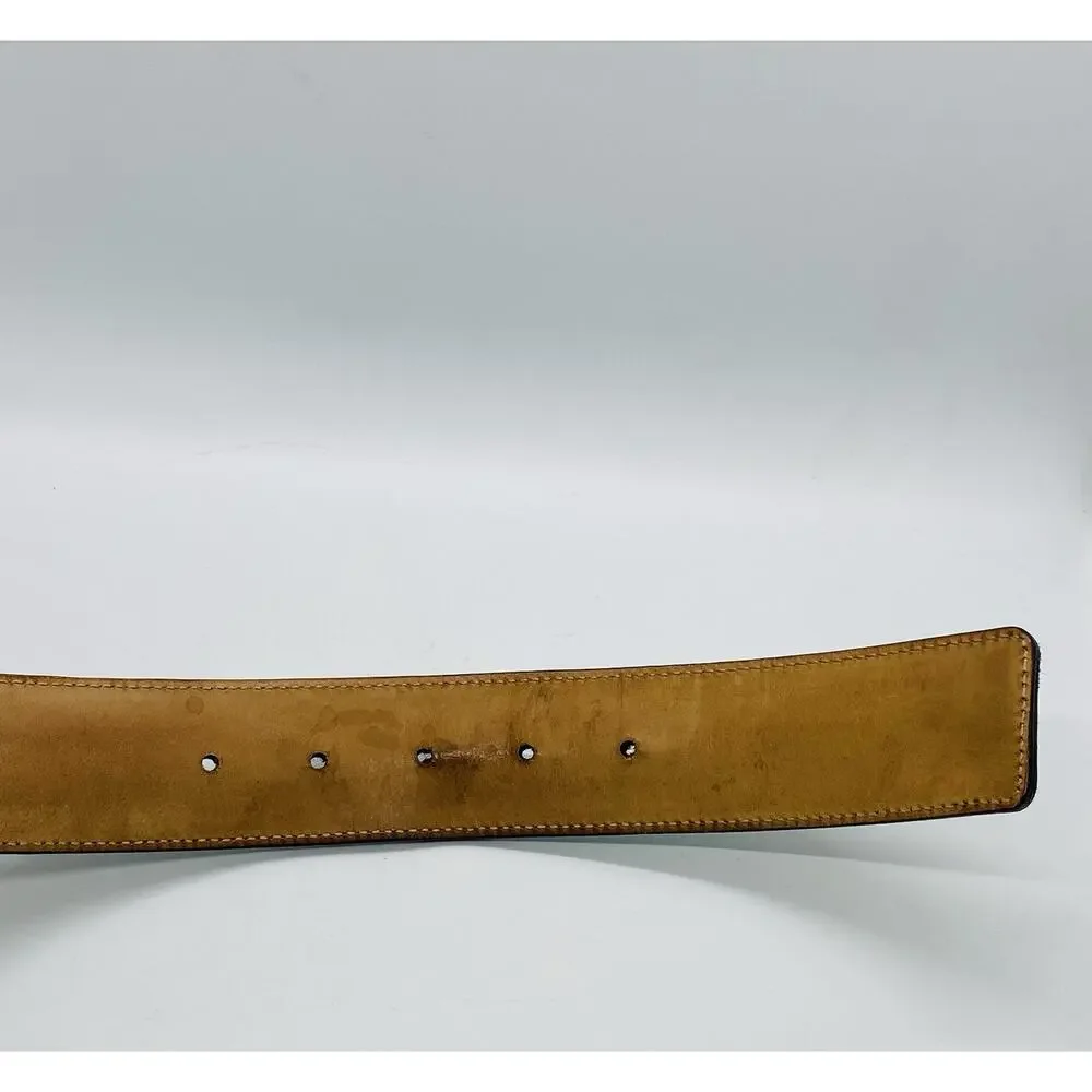 Gucci Belt White Green Red Stripe Interlocking GG Buckle Size 95cm 38 (Fits 36)